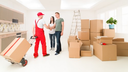 Interior view of a spacious moving truck in Greenwich