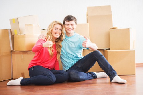 Professional movers handling a moving truck in Greenwich